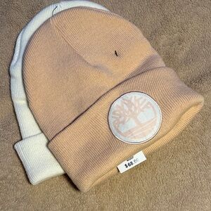 Timberland Kids' Beanie Set - White and Tan